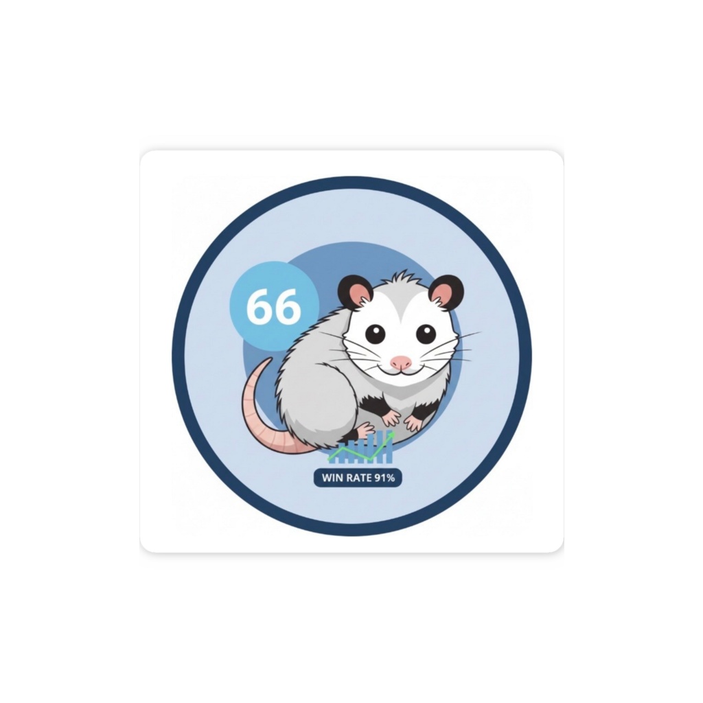 The "Market Chill" Opossum Sticker for Smartphones 死んだふり投資家オポッサムオリジナル相場を見守るスマホ用ステッカー