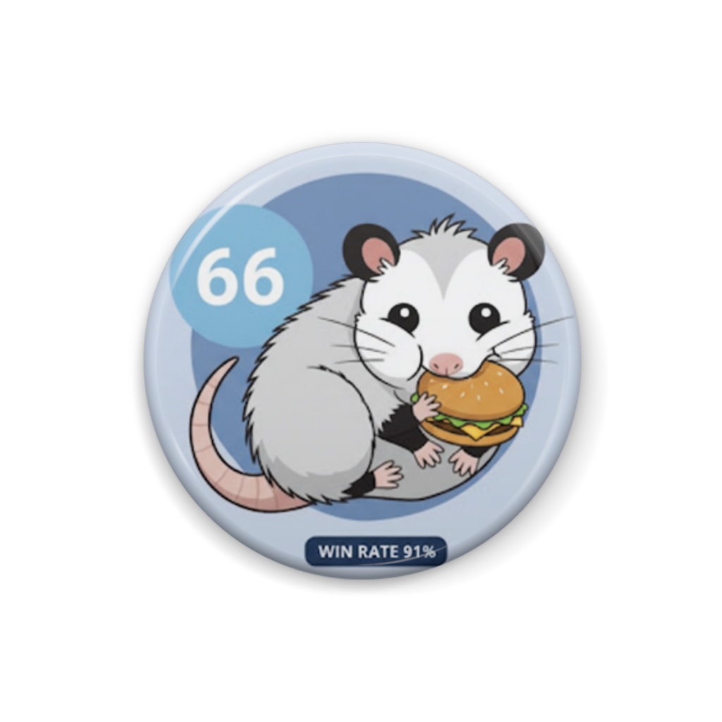 死んだふり投資家オポッサムオリジナルアイコン缶バッジ