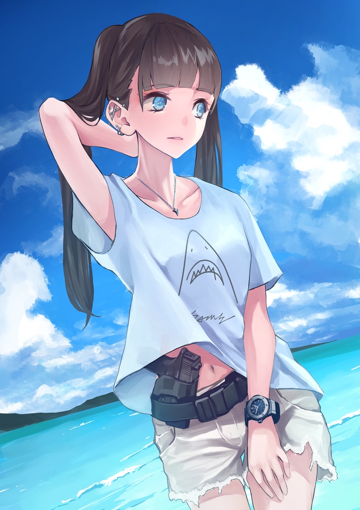 サメシャツ(ホワイト)