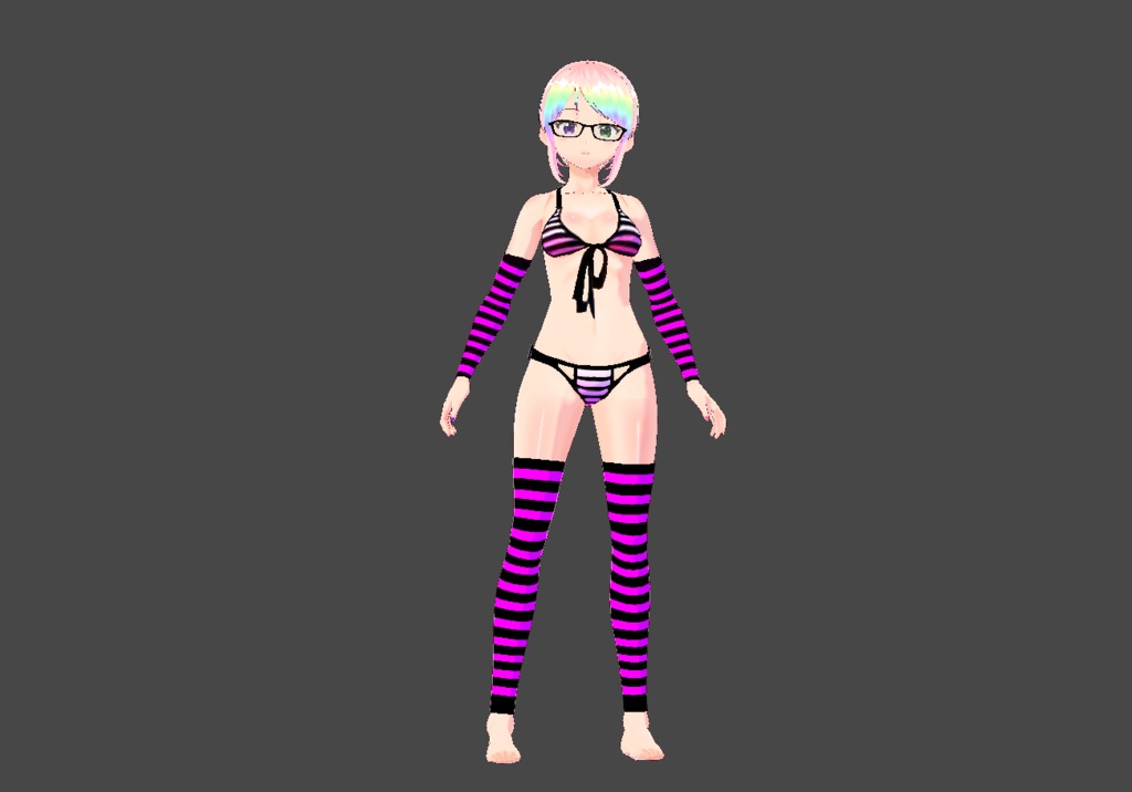 Black White Pink Bikini Gloves/Stocking Set — Free