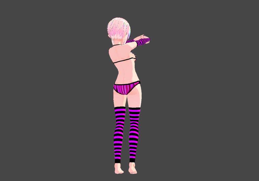 Black White Pink Bikini Gloves/Stocking Set — Free
