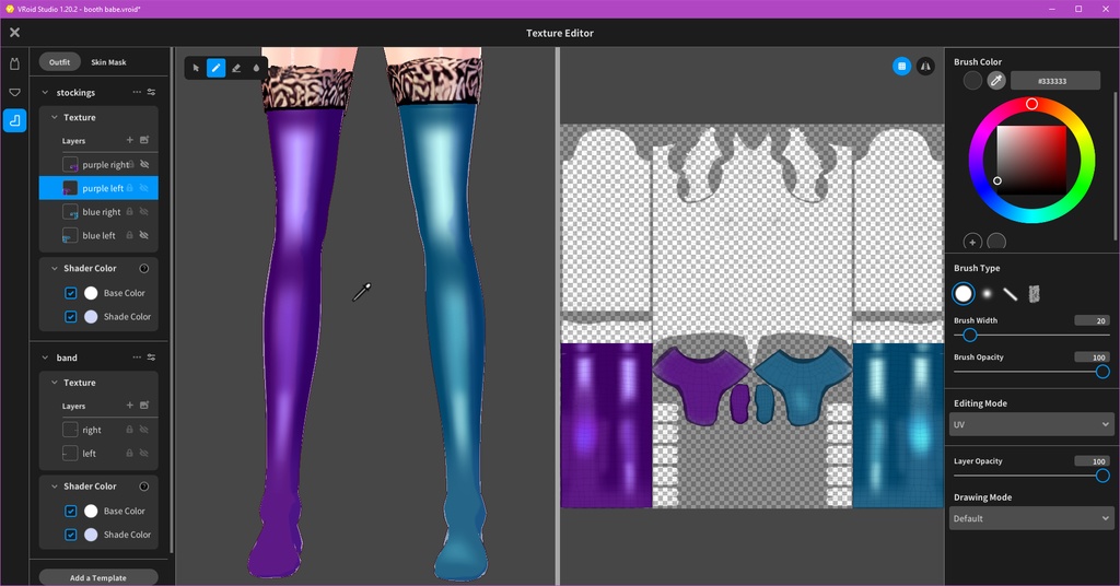 Purple & Blue Thigh High Variation Stockings — Free