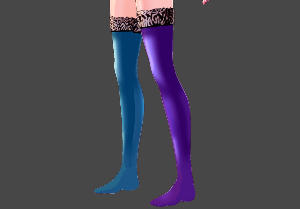 Purple & Blue Thigh High Variation Stockings — Free