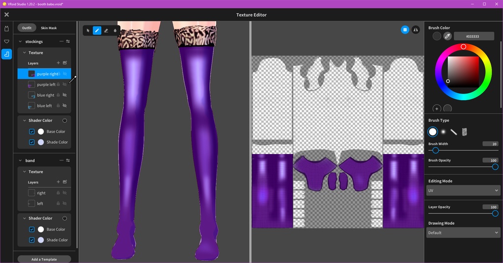 Purple & Blue Thigh High Variation Stockings — Free