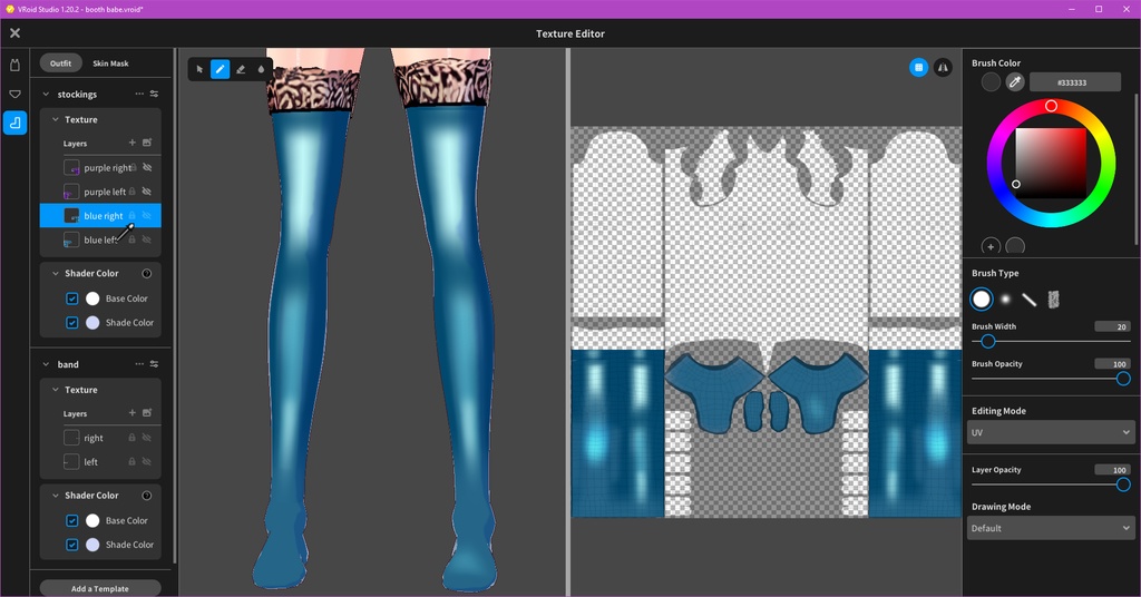 Purple & Blue Thigh High Variation Stockings — Free