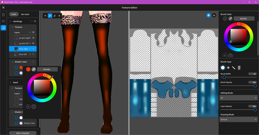 Purple & Blue Thigh High Variation Stockings — Free