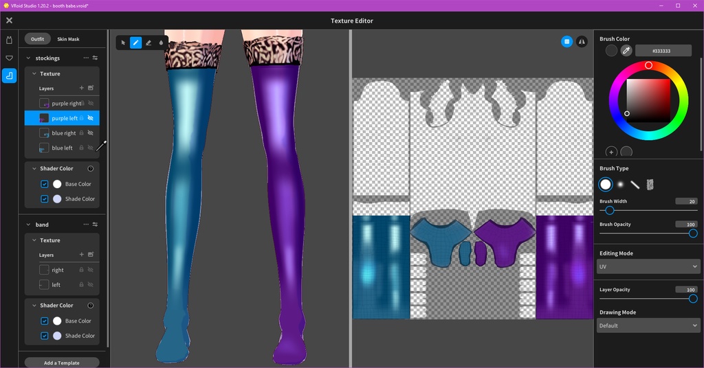 Purple & Blue Thigh High Variation Stockings — Free