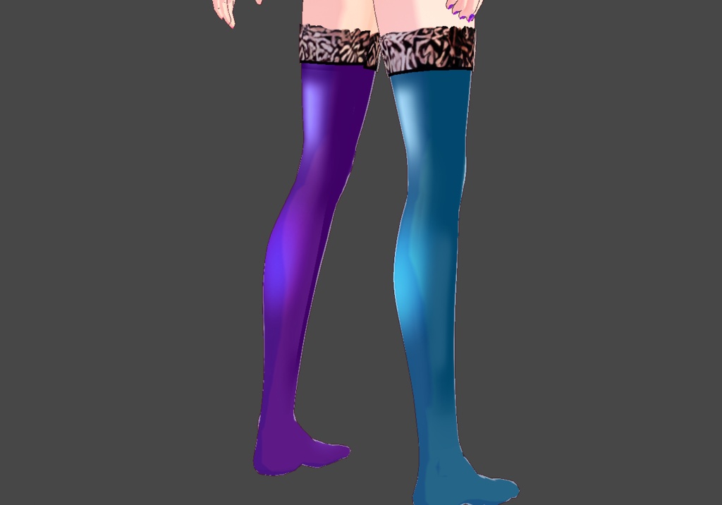 Purple & Blue Thigh High Variation Stockings — Free