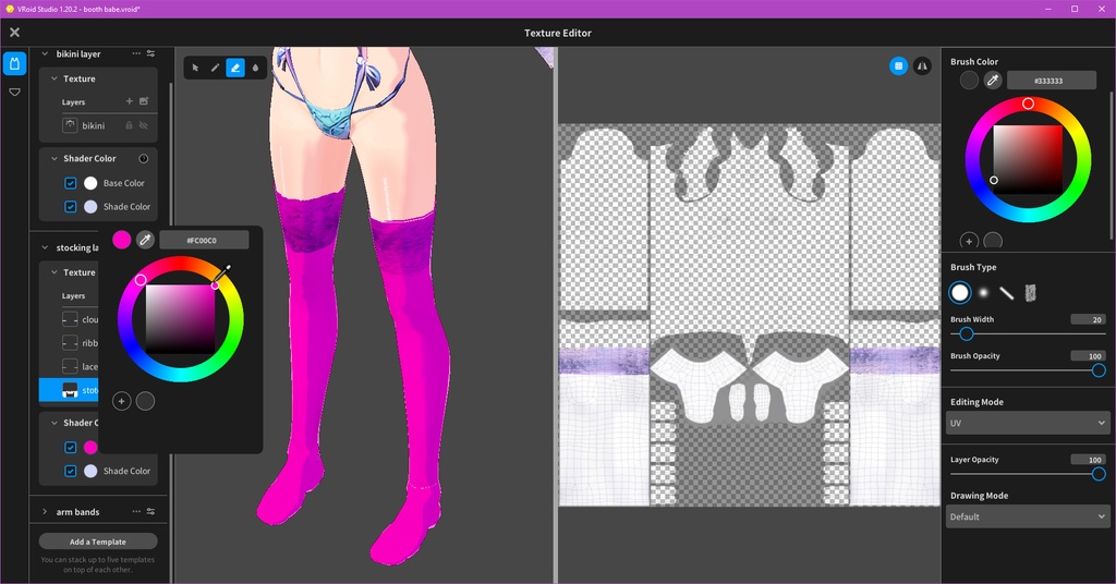 Pastel Bikini Outfit with Stockings — Free