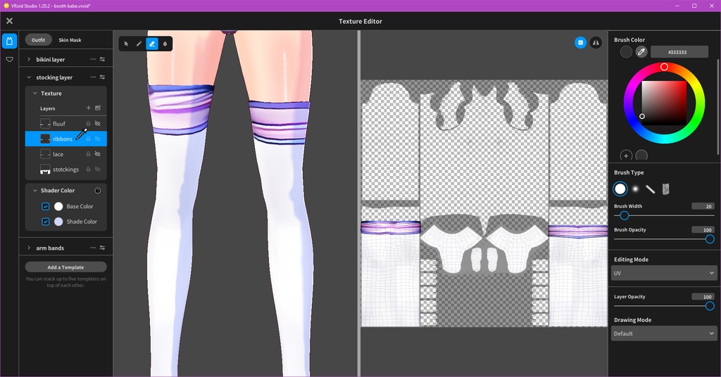 Pastel Bikini Outfit with Stockings — Free