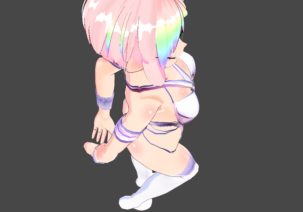 Pastel Bikini Outfit with Stockings — Free