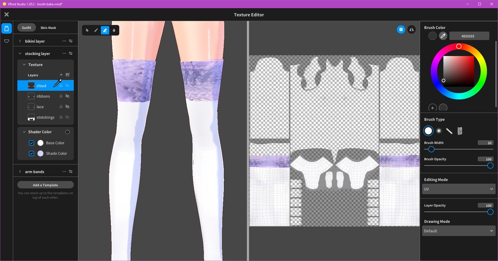 Pastel Bikini Outfit with Stockings — Free