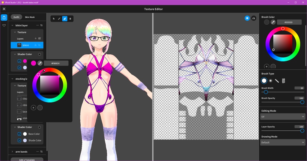 Pastel Bikini Outfit with Stockings — Free