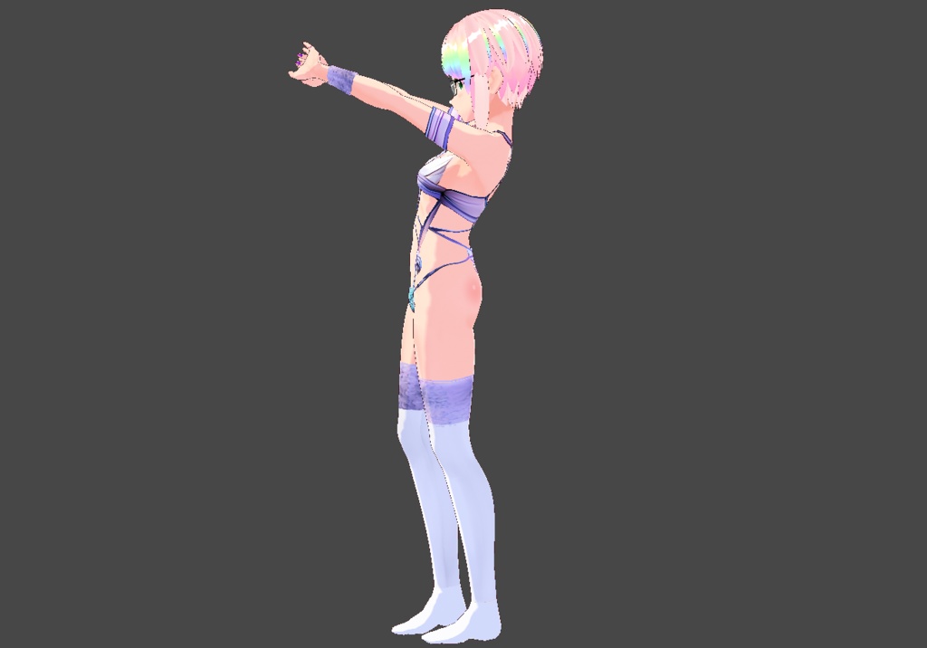 Pastel Bikini Outfit with Stockings — Free