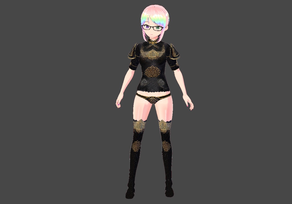 Black Gold Flower Outfit — Free