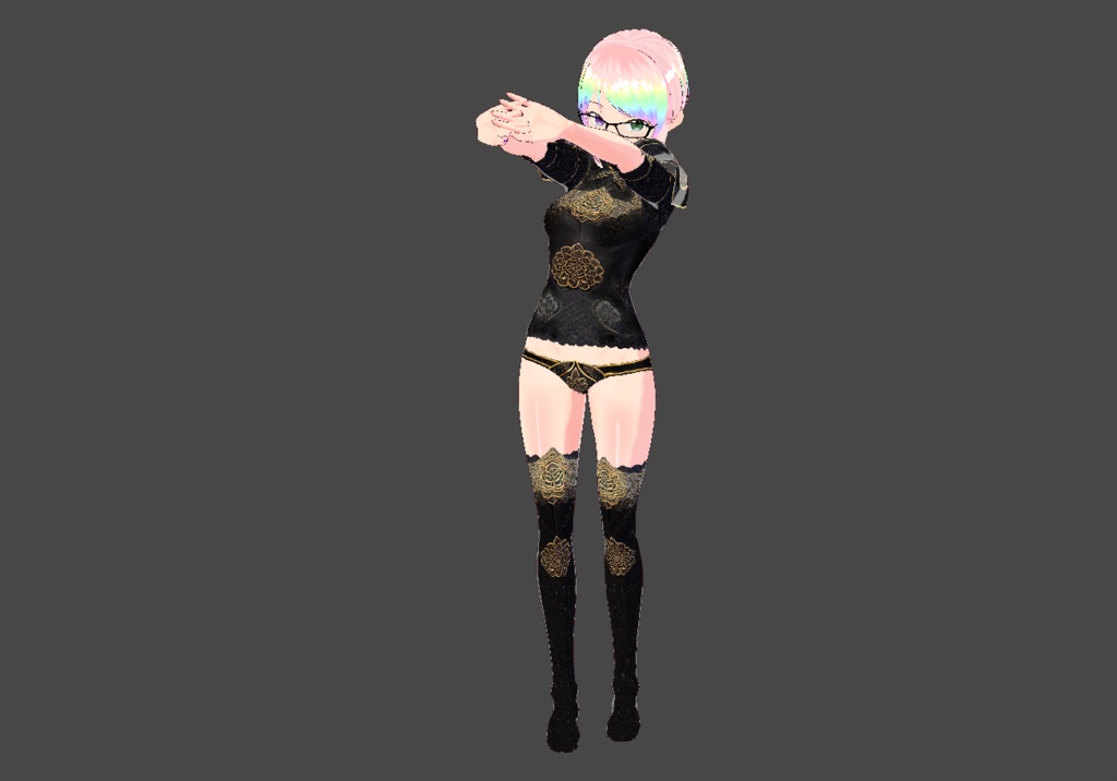 Black Gold Flower Outfit — Free