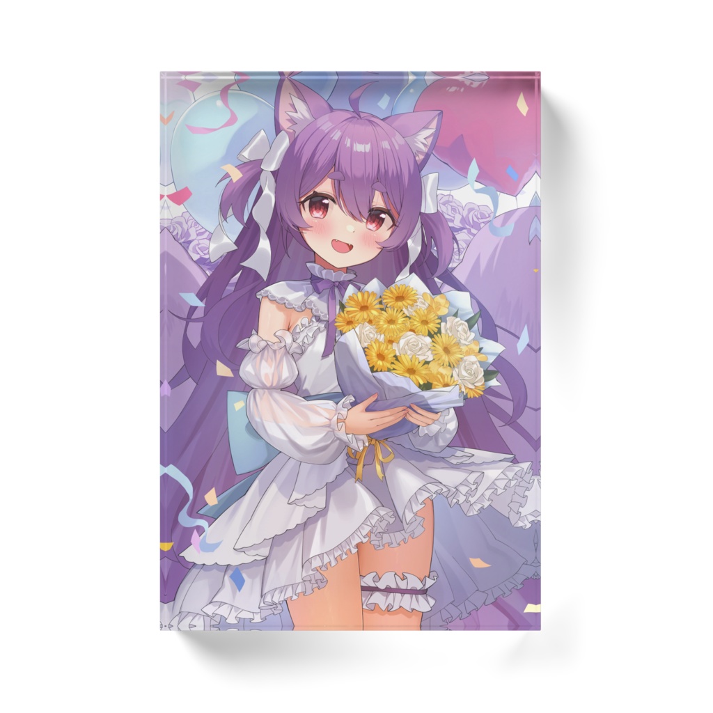 2周年記念 アクリルブロック(100×148mm)【猫之宮みー太郎】