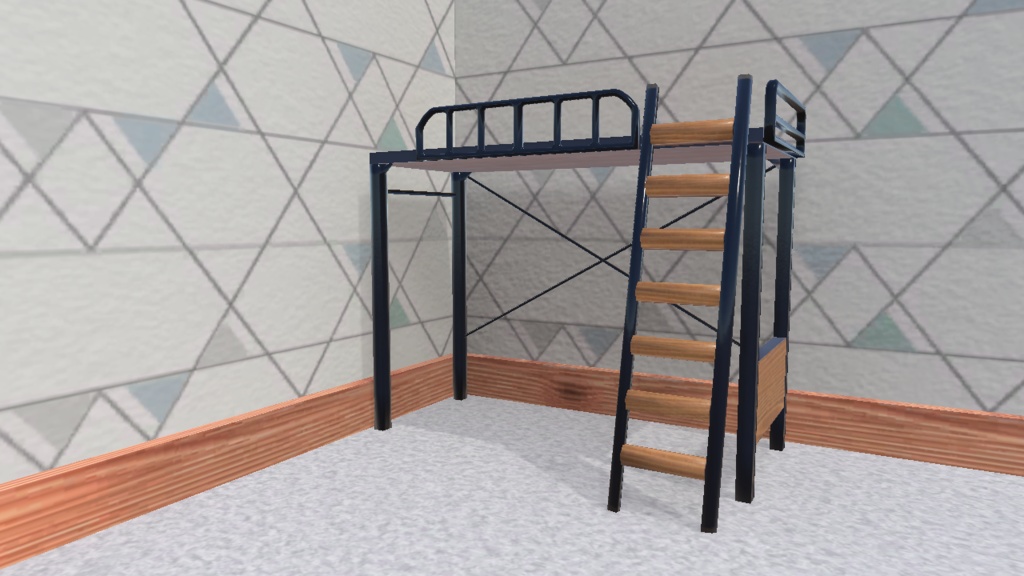[無料]VRChat向けシンプルロフトベッド