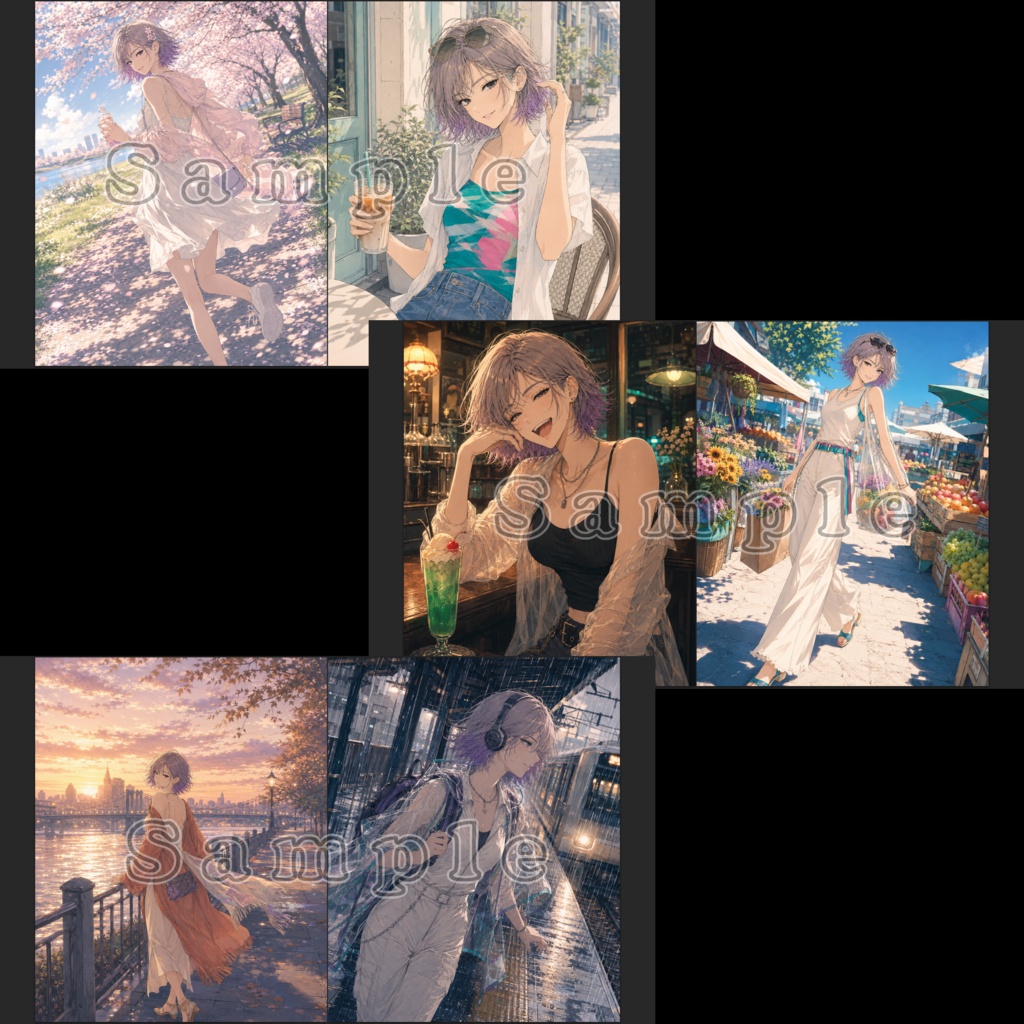 【AIイラスト画集/高解像度PNG40枚付】Moment - Illustration Collection Vol.1 -