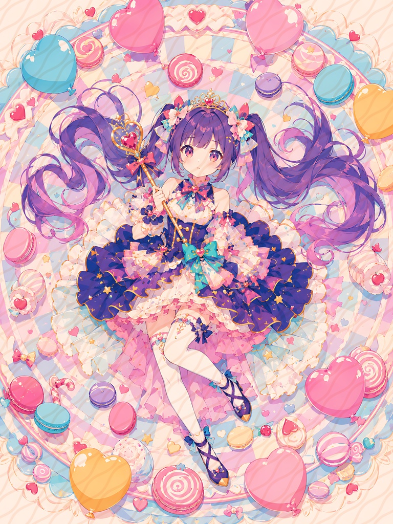 SNS発 立ち絵EX素材04|ツインテールの魔法少女【表情差分12種・4種・おまけ画像付き】