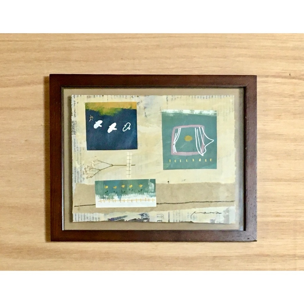 「よあけ近く」ドローイングコラージュ作品