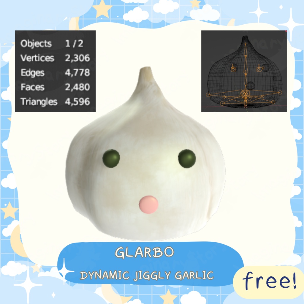 🌙☁️GLARBO 3D Garlic Prop🌙