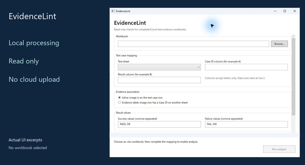 EvidenceLint — Excelテスト証跡チェックツール