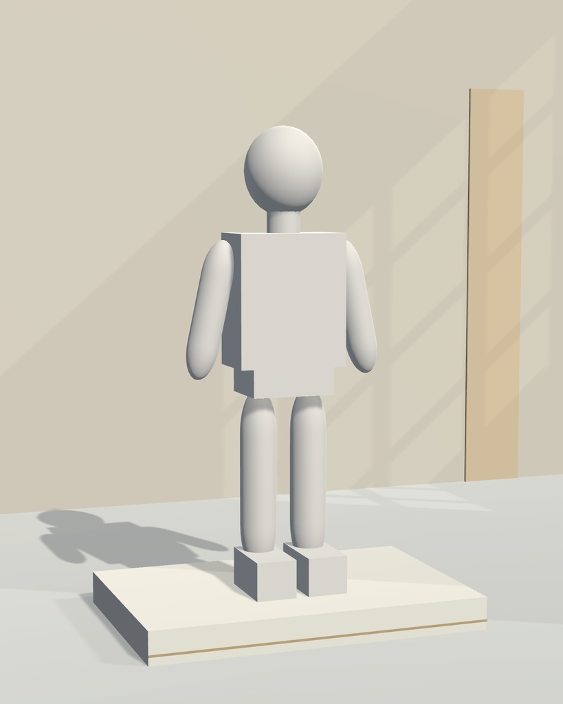 窓影の白い展示室｜Unity Editor用撮影背景・全身／寄りPNG保存