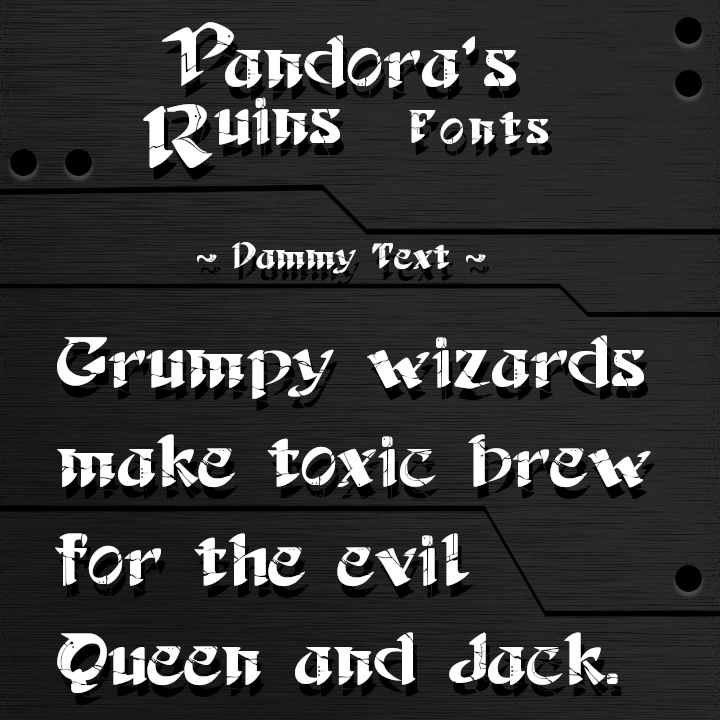 まっつん丸の「Pandora’s Ruins Fonts」【無料・商用利用可】
