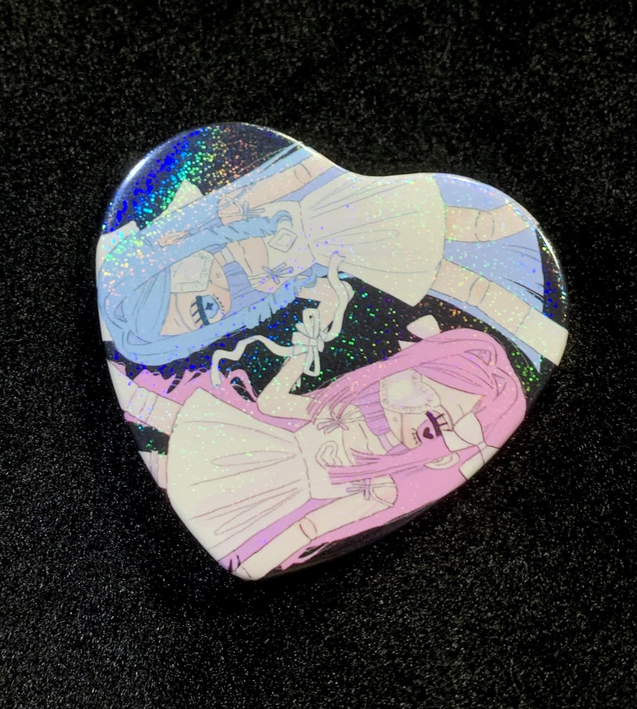 キラキラハート缶バッジ♡