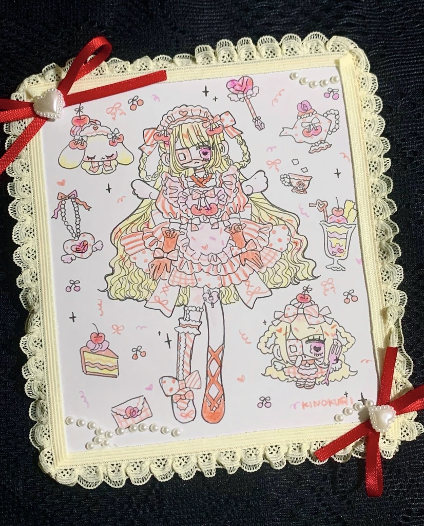 色紙原画イラスト💛🍒