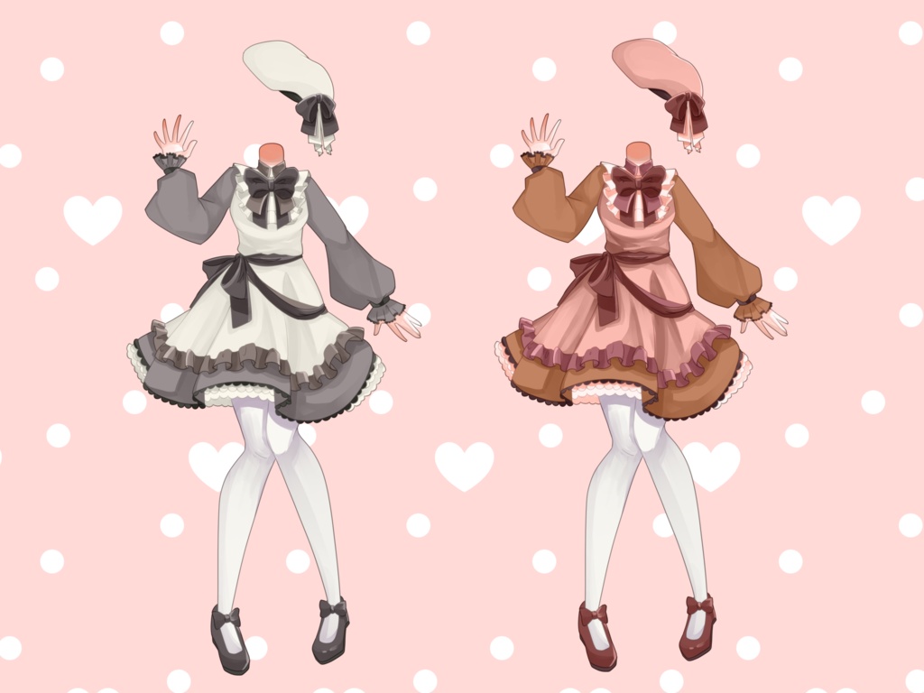 【VTuberさん向け素材】ケーキ風カラーワンピース