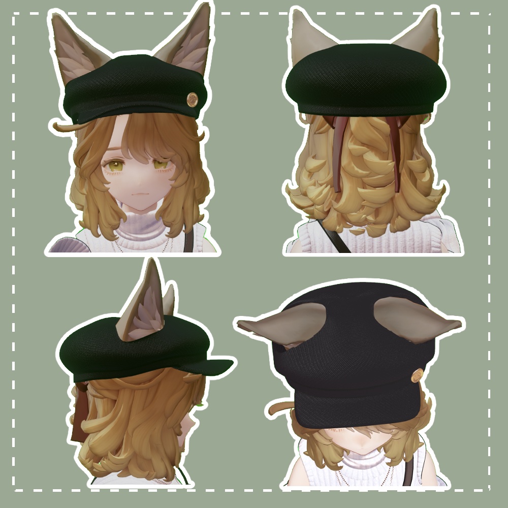 【マリシア対応】耳出しキャスケット