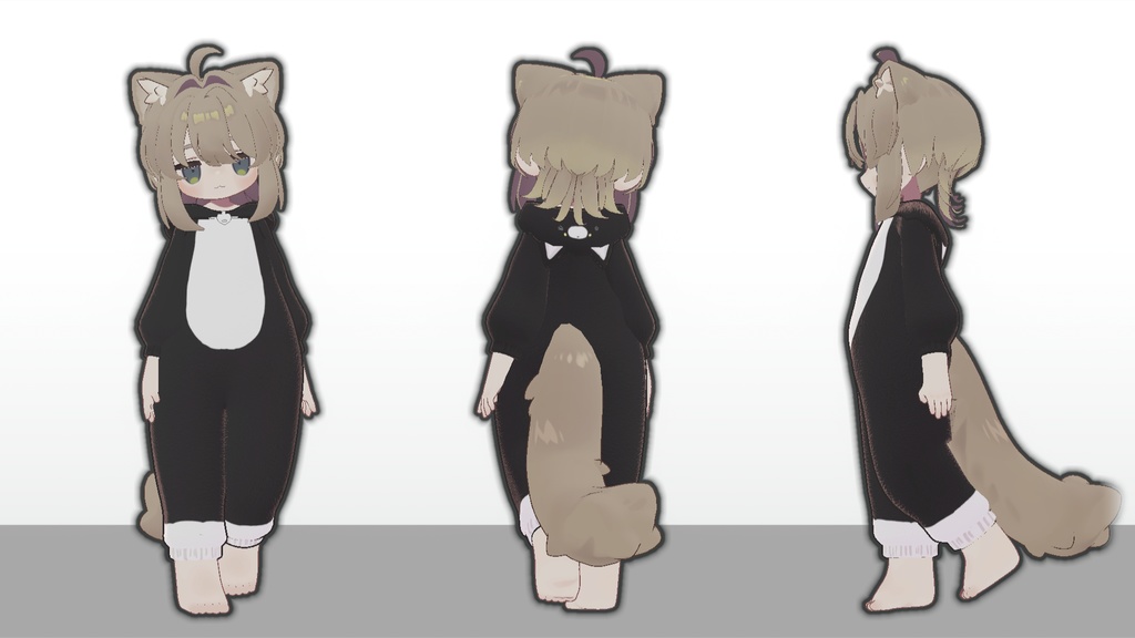 【キプフェル対応】ねこのきぐるみパジャマ【まめふれんず】