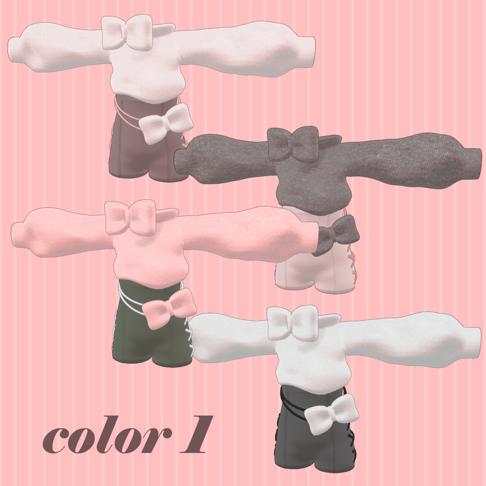 【3アバター対応】Big Ribbon Knit【まめふれんず】