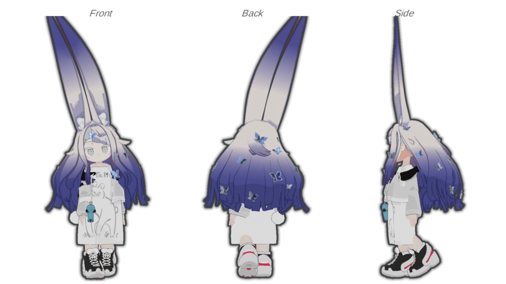 【みみのこ対応】お花と蝶々のデコヘアクリップセット