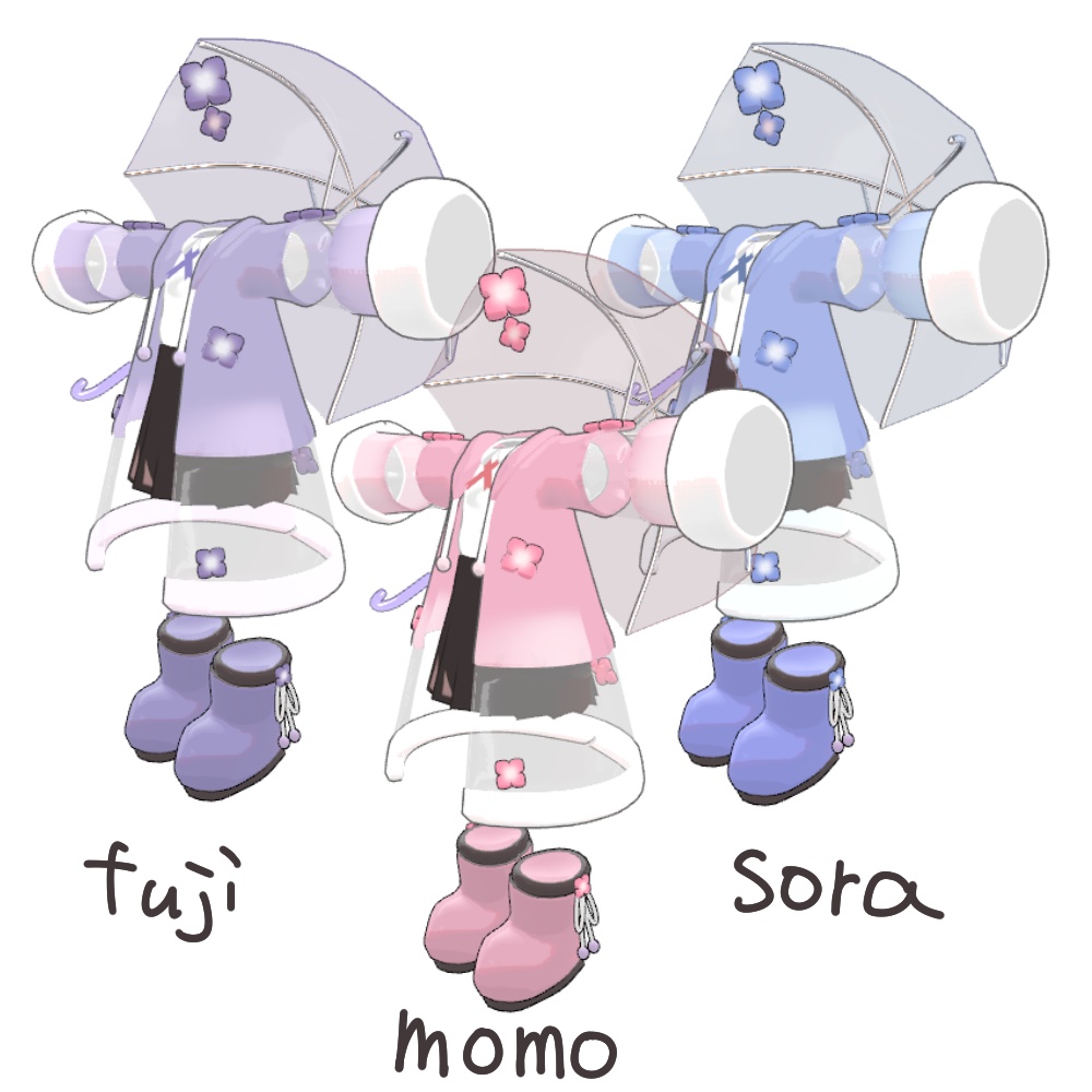 【キプフェル・みみのこ対応】あじさいレインコート【まめふれんず】