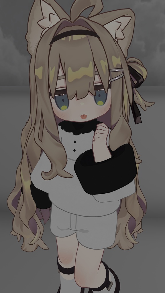 【キプフェル・みみのこ対応】モノトーン ワンピース【まめふれんず】