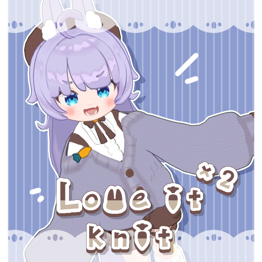 【キプフェル・みみのこ・がぶ対応】Love it ×2 Knit【まめふれんず】