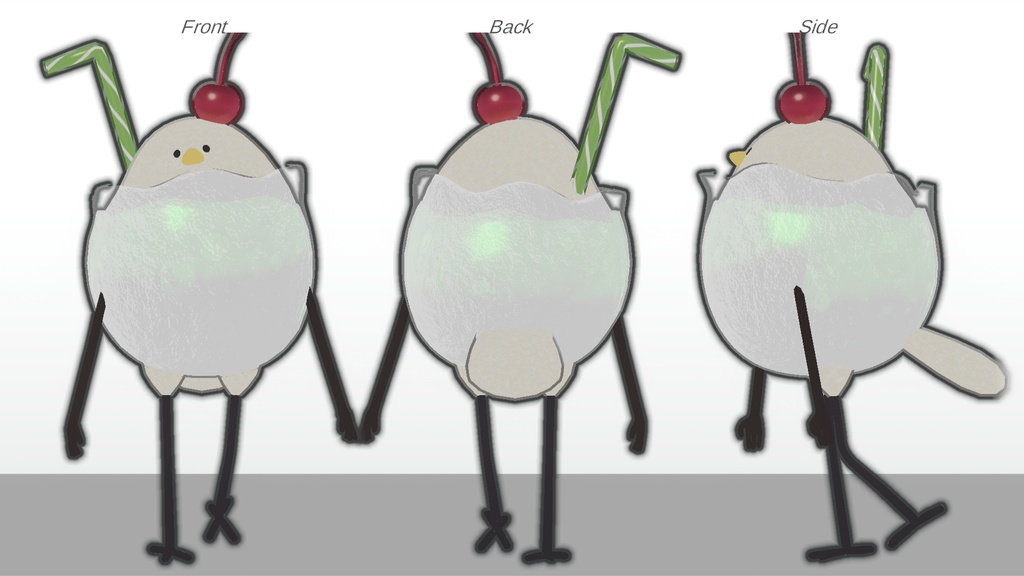 【Bird/鳥 対応】とりフロート【3Dモデル・テクスチャ】