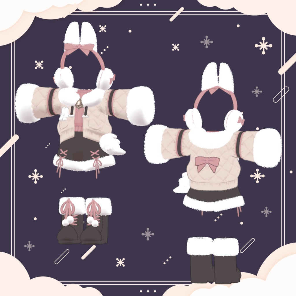 【キプフェル・みみのこ対応】Snowy Puff【まめふれんず】