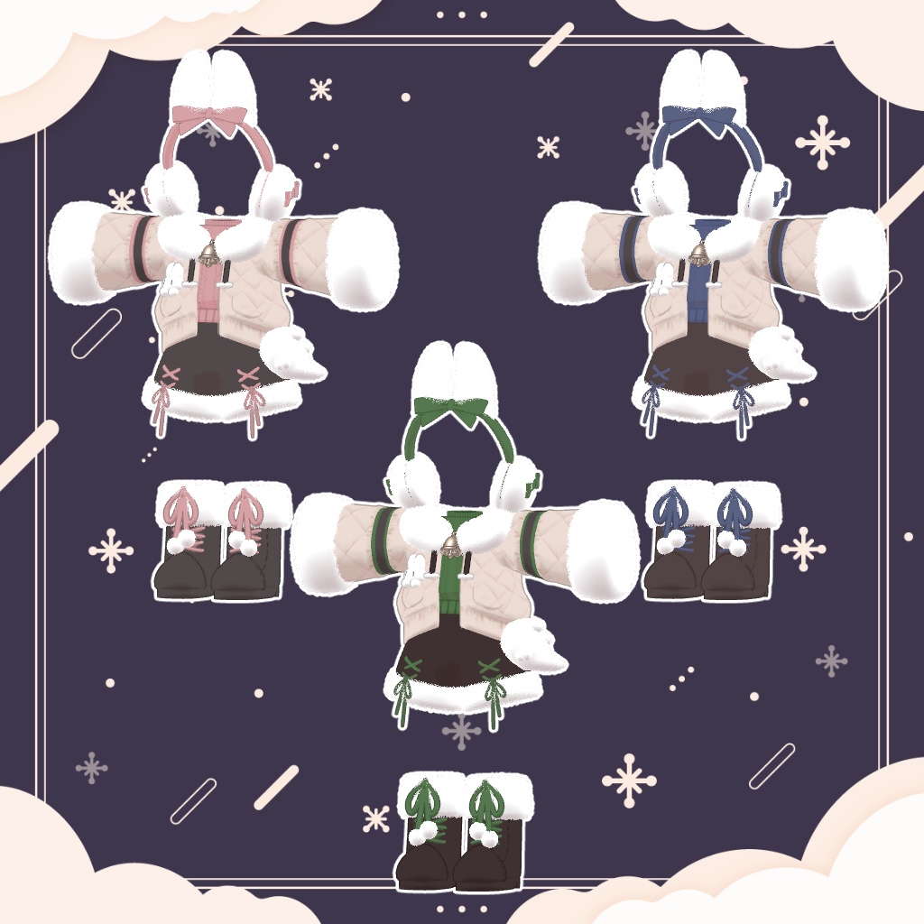 【キプフェル・みみのこ対応】Snowy Puff【まめふれんず】