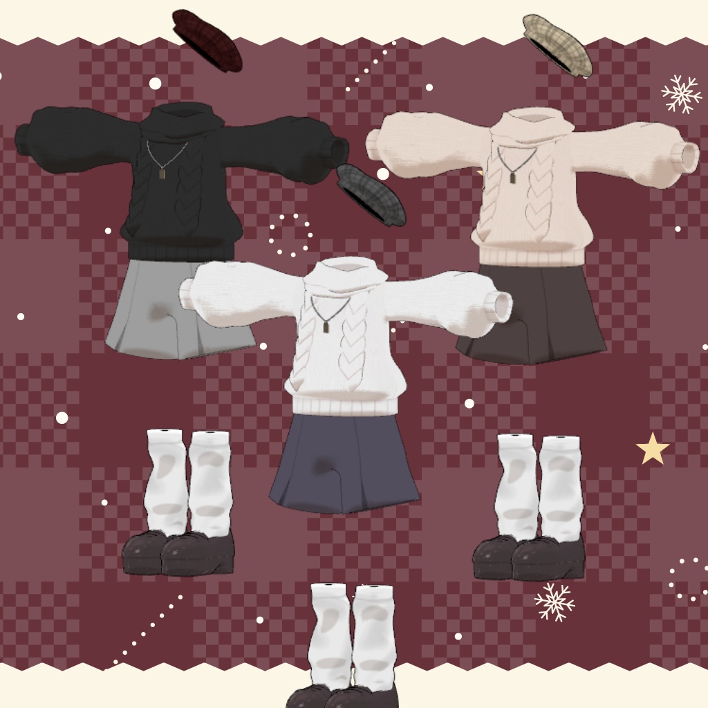 【キプフェル・ネハイル対応】Braid Knit【まめふれんず】