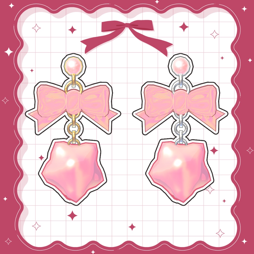 【6アバター対応】こんぺいとうのピアス【PB設定済】