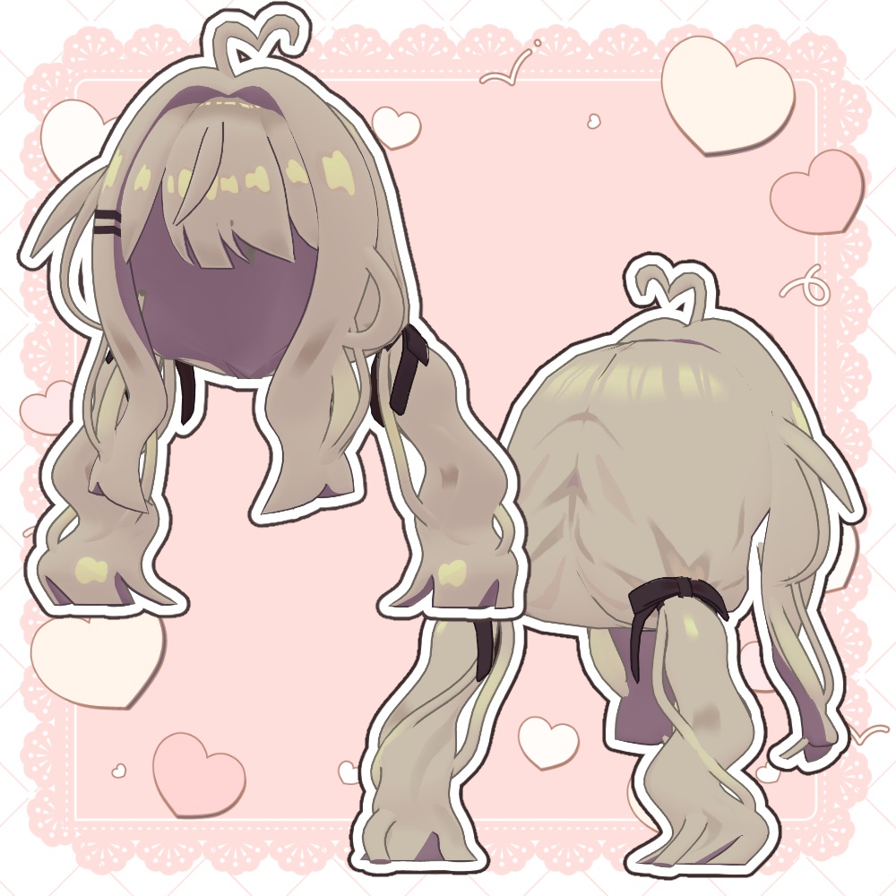 【5アバター対応】ぱっつんローツイン【PB設定済】