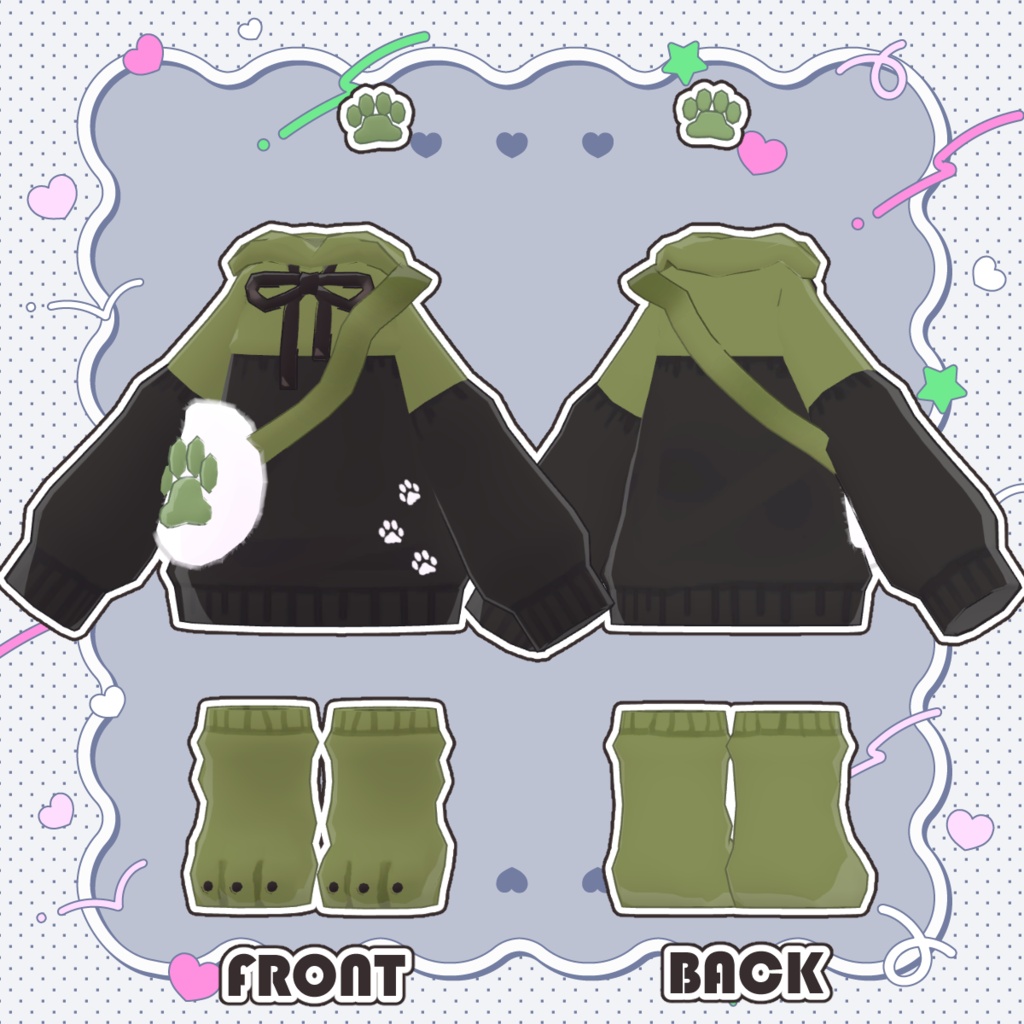 ワンコインセール!【まめふれんず対応】Paw Hoodie【MA・PB対応】
