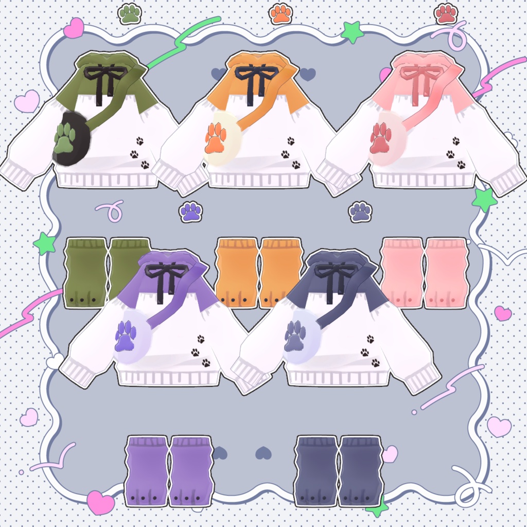 ワンコインセール!【まめふれんず対応】Paw Hoodie【MA・PB対応】