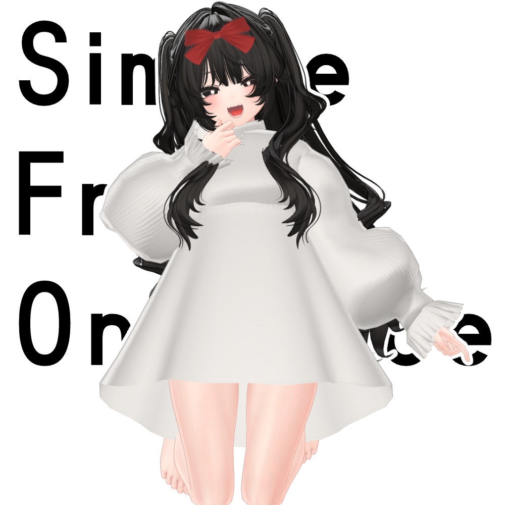 【無料・Free】Simple Frill Onepiece【マヌカ対応】