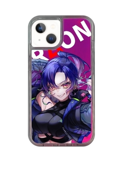 【ラオンちゃんとお揃い！？】液体ネオンスマホケース/小さいメッセージ付き💜