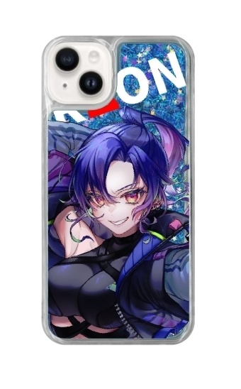 【ラメがスノードームみたいでかわいい!】液体グリッタースマホケース/小さいメッセージ付き💜